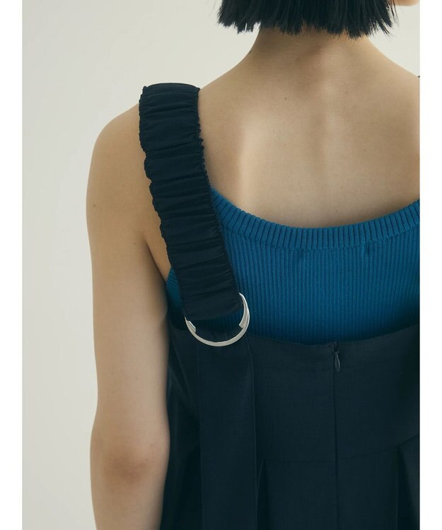 Green Parks armonia.ギャザーストラップワンピース Navy