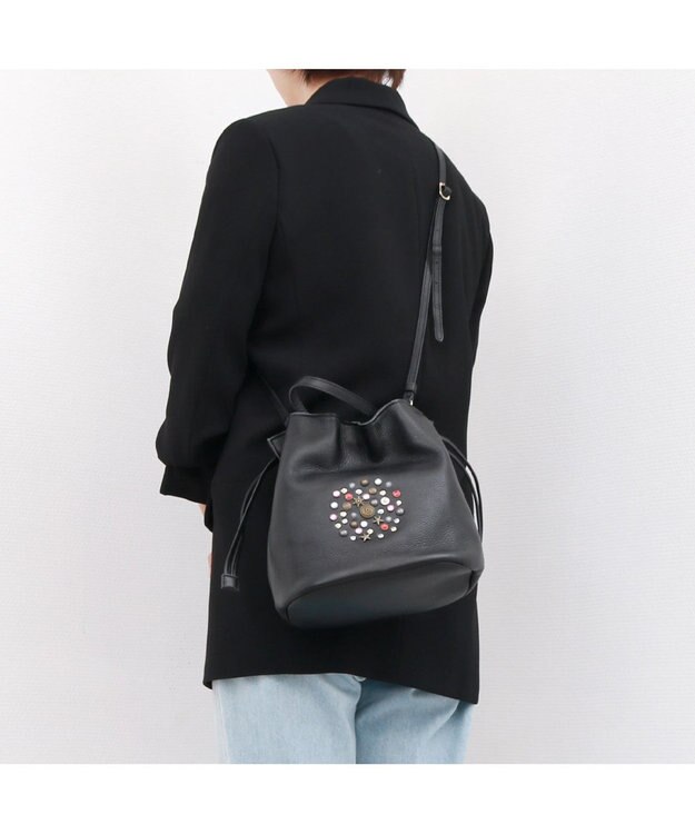 UNBILLION ペルケ perche / マルチスタッズ2wayドロストショルダー ブラック