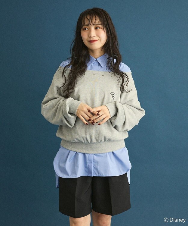 Green Parks １０１匹わんちゃん／クルエラオフショルスウェット Gray Mixture