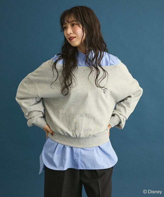 Green Parks １０１匹わんちゃん／クルエラオフショルスウェット Gray Mixture