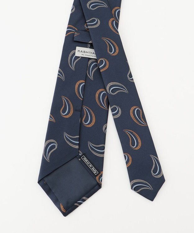 KASHIYAMA KASHIYAMAオリジナル【JAPAN MADE】ペイズリーネクタイ オレンジ