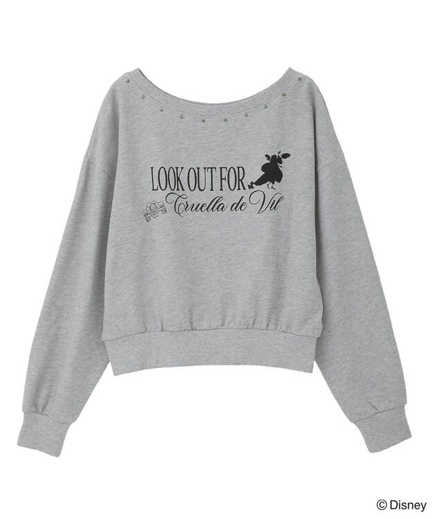 Green Parks １０１匹わんちゃん／クルエラオフショルスウェット Gray Mixture