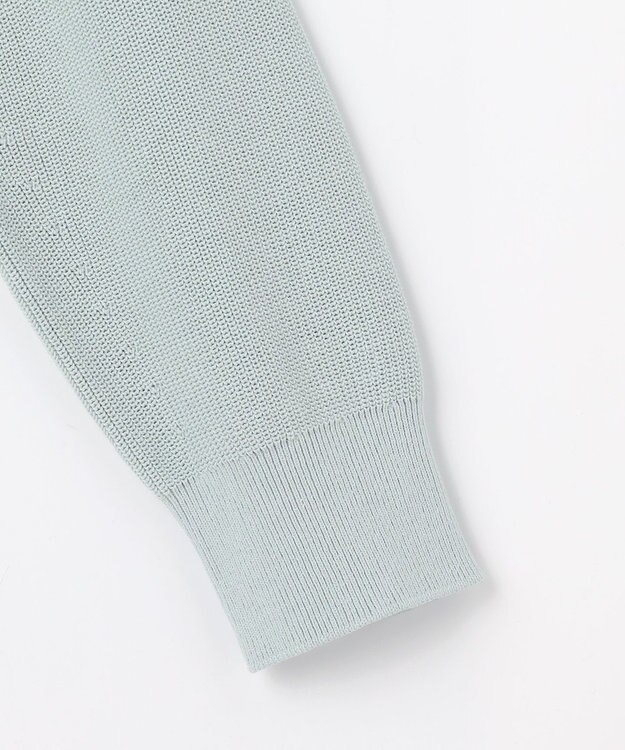J.PRESS LADIES ORGANIC GASS COTTON クルーネック カーディガン スモーキーミント系