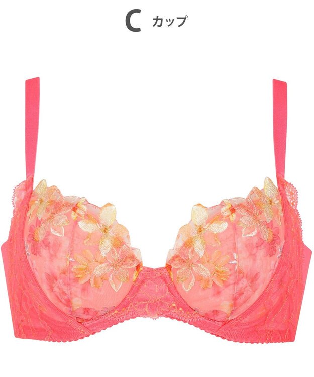 WACOAL 【重力に負けないバストケアBra】 ブラジャー バストを重力から守る まる胸キープ 脇高設計 サイドから背中のラインすっきり レディース BRB414 /ワコール ストロベリー