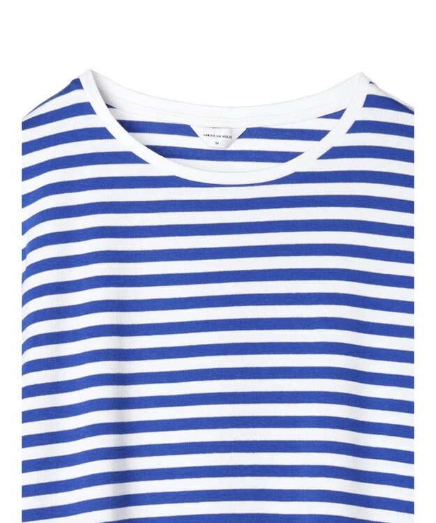 AMERICAN HOLIC Ｄａｉｌｙ　クルーネックカットプルオーバー Border Blue