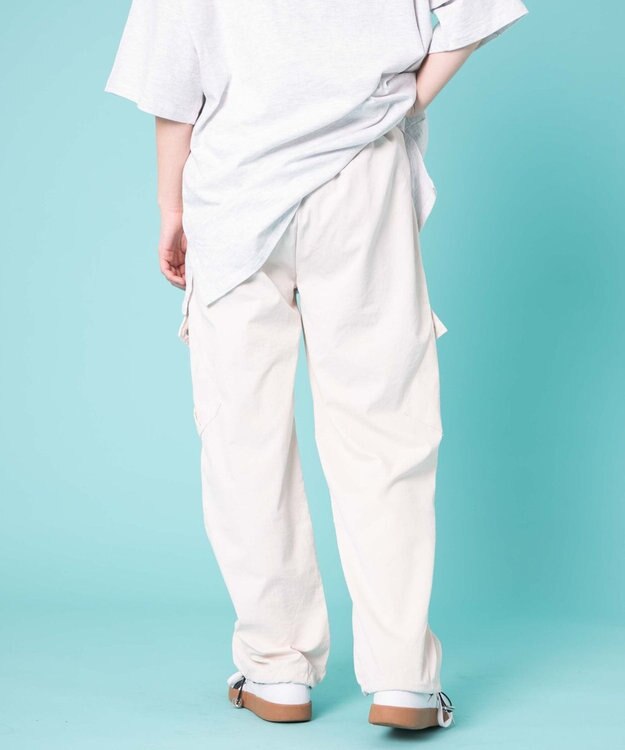 WEGO 【ウエストゴム】ビッグポケットカーゴパンツ オフホワイト