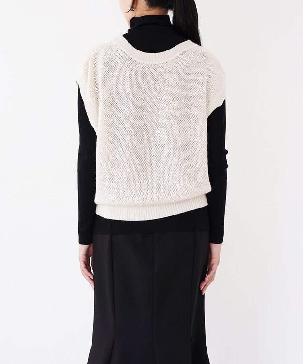 TOQUE 〈大草直子さんアドバイザー〉ベビーアルパカ×シルクハニカムニットフレンチトップス オフ