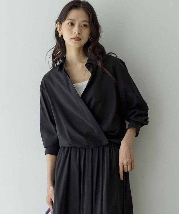 組曲 バウンディングシャーティングカシュクール ブラウス ブラック系