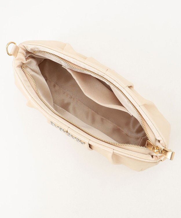 ANY SIS 【2WAY】ビジュー調タック パーティバッグ ゴールド系