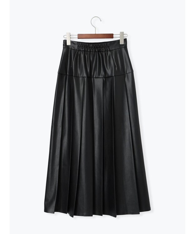 Te chichi 【泉 里香さん着用・Oggi.jp10/23掲載】レザータックプリーツスカート ブラック