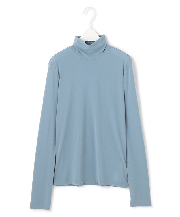 ICB 【洗える】 パウダリーチュール ハイネックトップス ブルーシェイド系