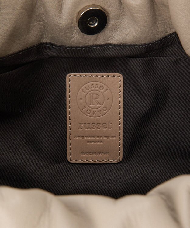 russet レザー巾着4WAYショルダーバッグ(CE-1454) GrayBeige