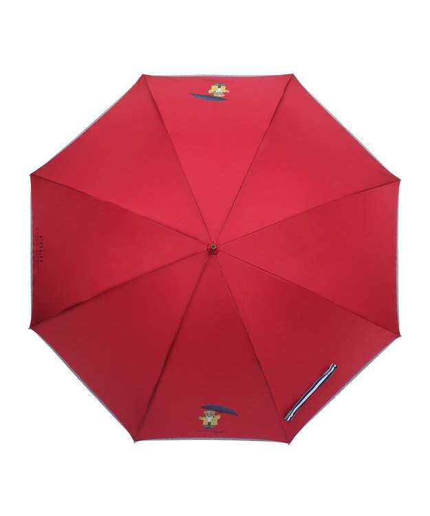 MOONBAT 【雨傘】POLO RALPH LAUREN（ポロ ラルフローレン）長傘 ツイル無地×RAIN BEAR レッド