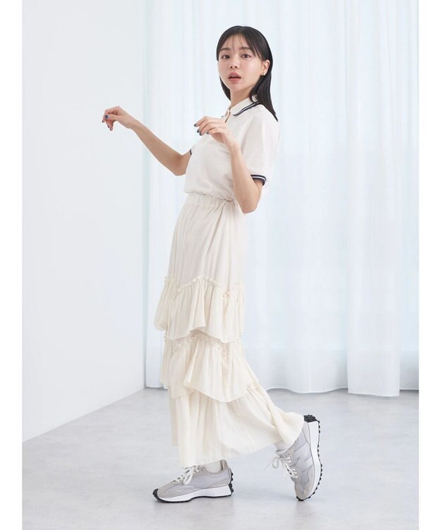 earth music&ecology ハートロゴ刺繍ポロ Blue