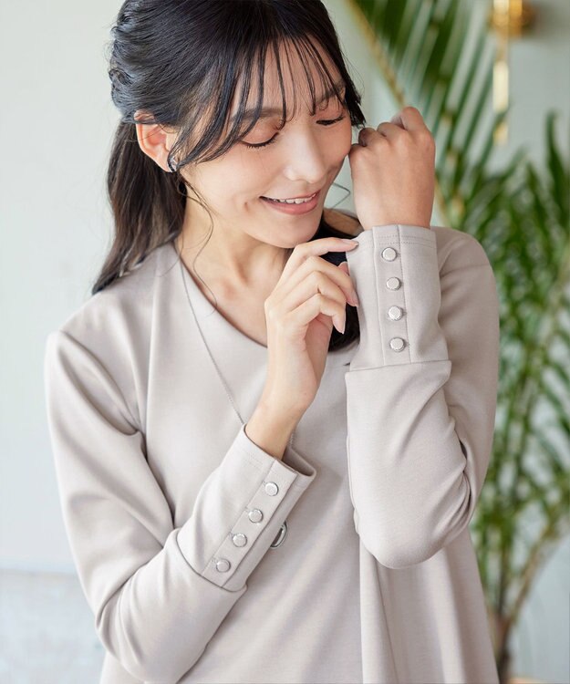 Tiaclasse 【洗える】【ふわもち美すふれ】フレアシルエットカットソー エクリュ