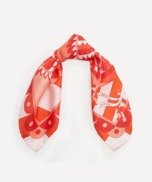 LIBERTY. イヤー オブ ドラゴン 45x45 スカーフ レッド