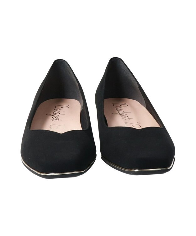 Bridget Birkin 【Bridget Birkin】スクエアカジュアルウエッジパンプス ブラックスウェード