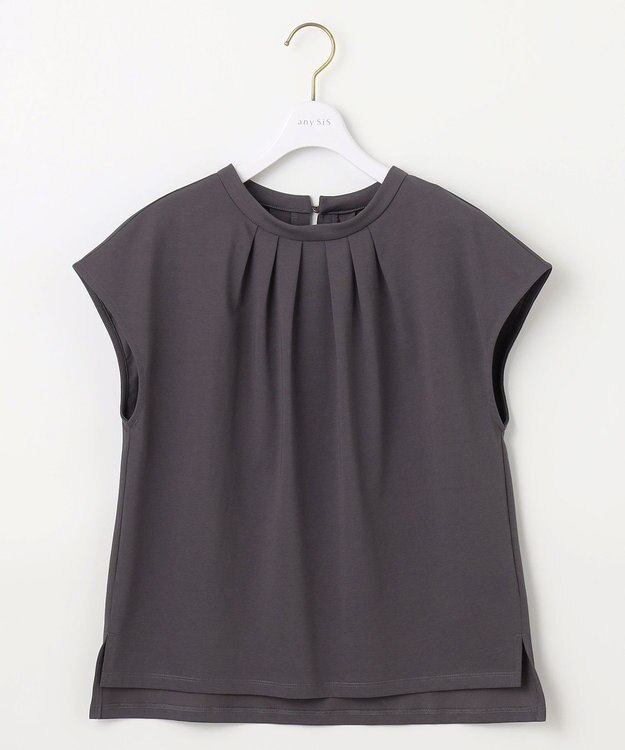 ANY SIS S 【UVカット・接触冷感・撥水・汗ジミ防止】プレーティングジャージー フレンチスリーブ カットソー スレート