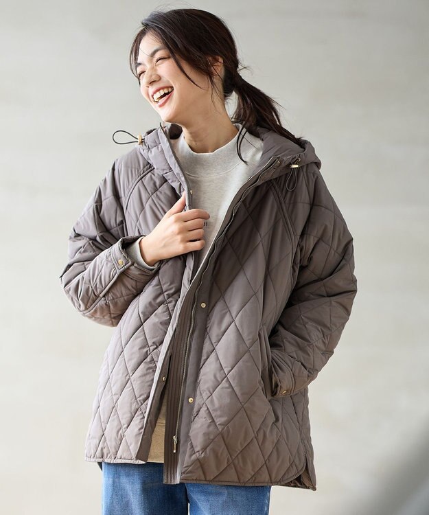 ANY 【洗濯機可/撥水】ダイヤキルトブルゾン モカ