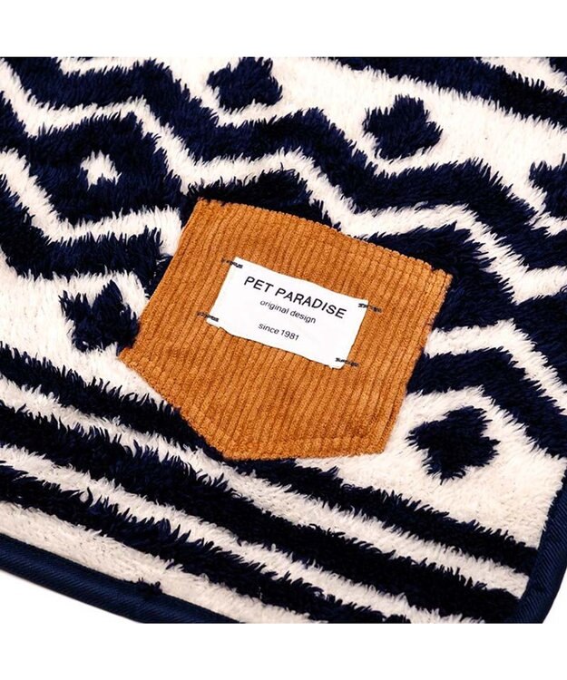 PET PARADISE ペットパラダイス ブランケット 《カントリー柄》 ホワイト×ネイビー