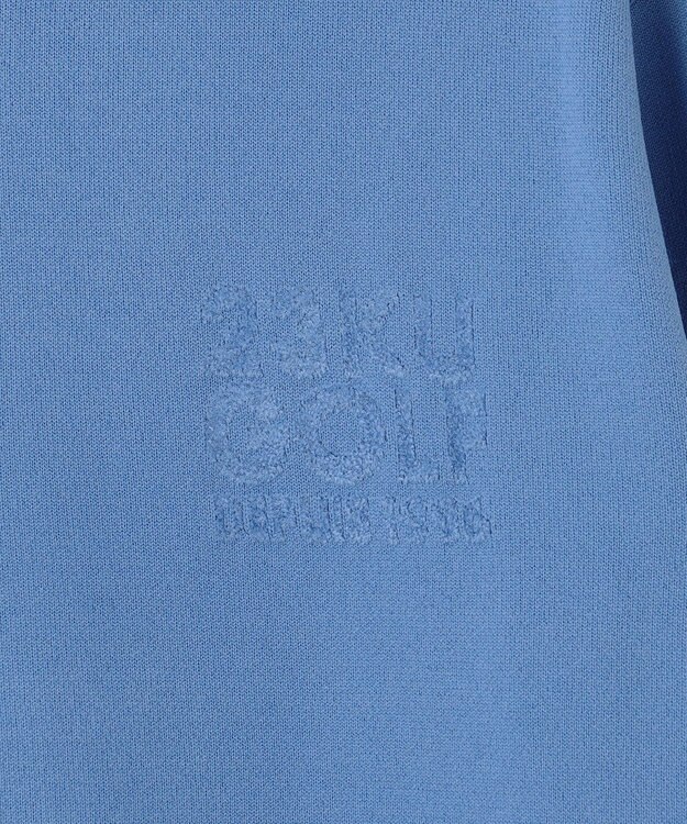 23区GOLF 【MEN】【ウォッシャブル】スヌード付き 裏モールパーカー ニット サックスブルー系