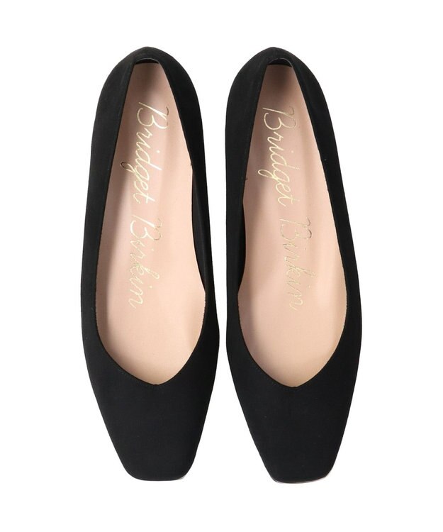 Bridget Birkin 【Bridget Birkin】スクエアカジュアルウエッジパンプス ブラックスウェード