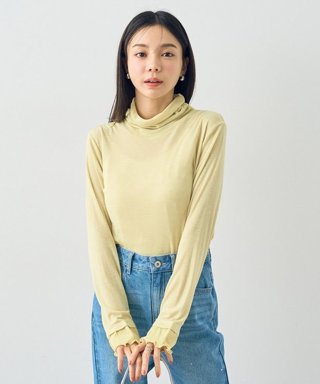 earth music&ecology シアードッキングタートルプルオーバー Yellow