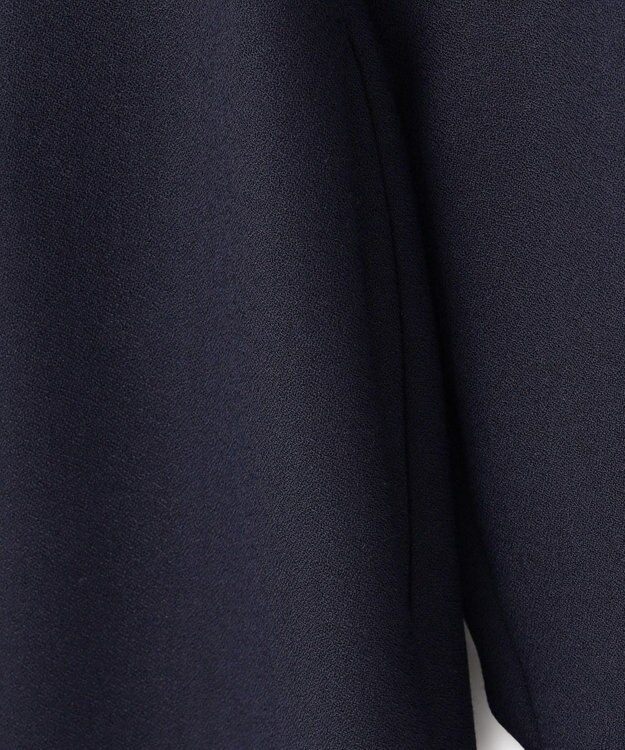 23区 L 【洗える】ウールミックスジョーゼット ワンピース ネイビー系