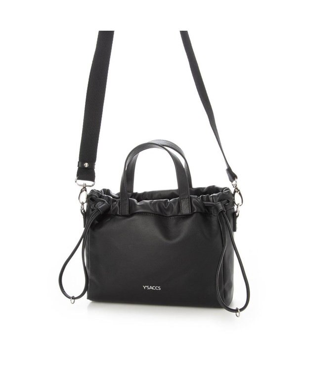 Y'SACCS コーティングキャンバス　2WAYミニトート ブラック