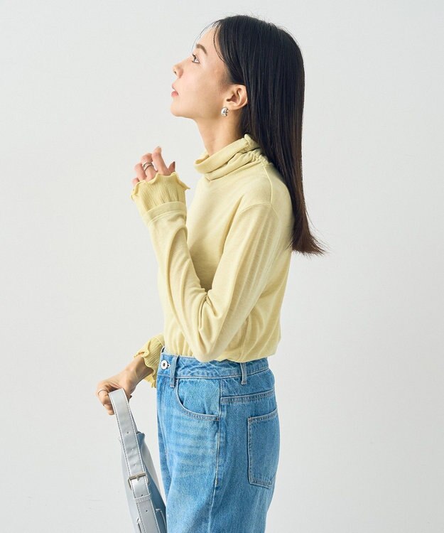 earth music&ecology シアードッキングタートルプルオーバー Yellow