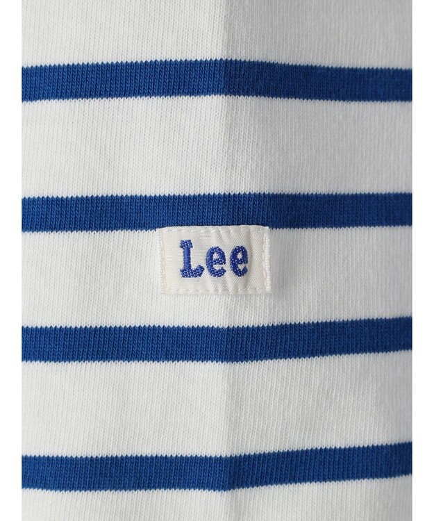 earth music&ecology Ｌｅｅ×ｅ．ｍ．ａ．ｅ　ＢＯＲＤＥＲ　Ｌ／Ｓ　ＴＥＥ Blue