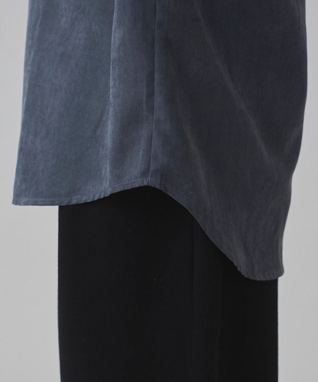 WEGO 【ユニセックス着用ITEM】フィブリルワンポイントBIGシャツ（長袖） ブラック中濃色