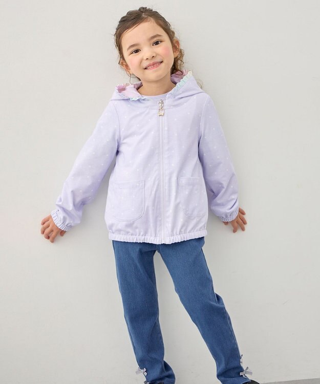 ANY KIDS 【フード取り外し/洗濯機可能】撥水加工リバーシブルゾン レインボー