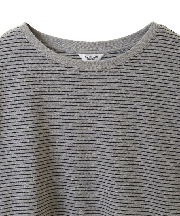 AMERICAN HOLIC クルーネックロングカットプルオーバー Border