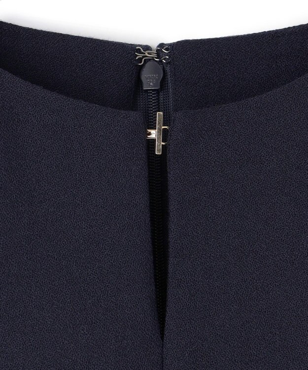 23区 L 【洗える】ウールミックスジョーゼット ワンピース ネイビー系