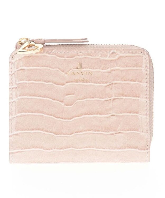 LANVIN en Bleu マゼンダ Lファスナー二つ折り財布 ピンクベージュ