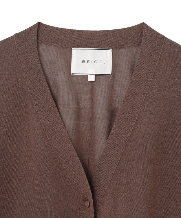 BEIGE， 【洗える】MOISE / 2WAYドルマンカーディガン Brown × White