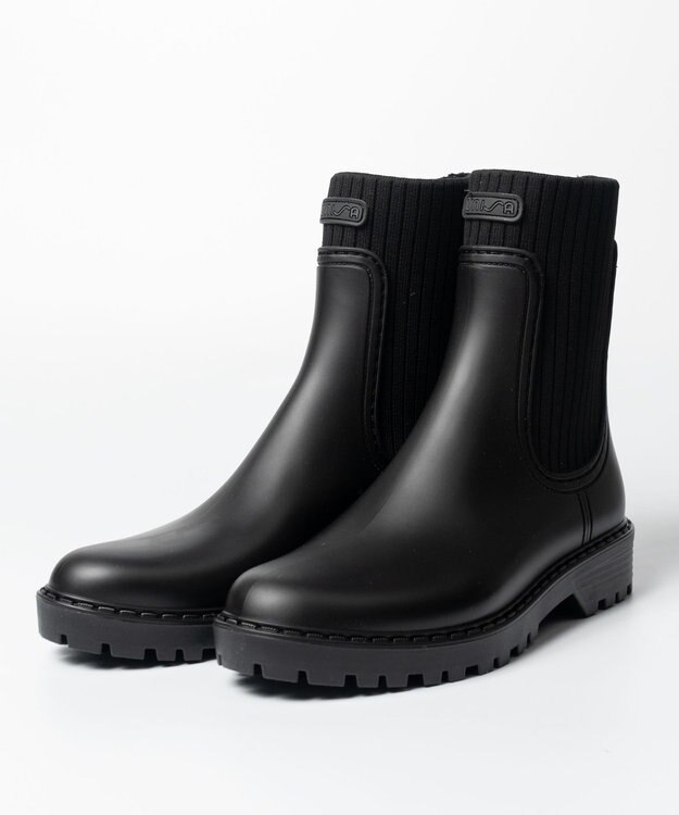 BONTRE 【UNISA/ウニサ】サイドゴアショートレインブーツ ブラック