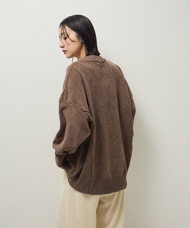 Green Parks リラックスモールニットチュニック Brown