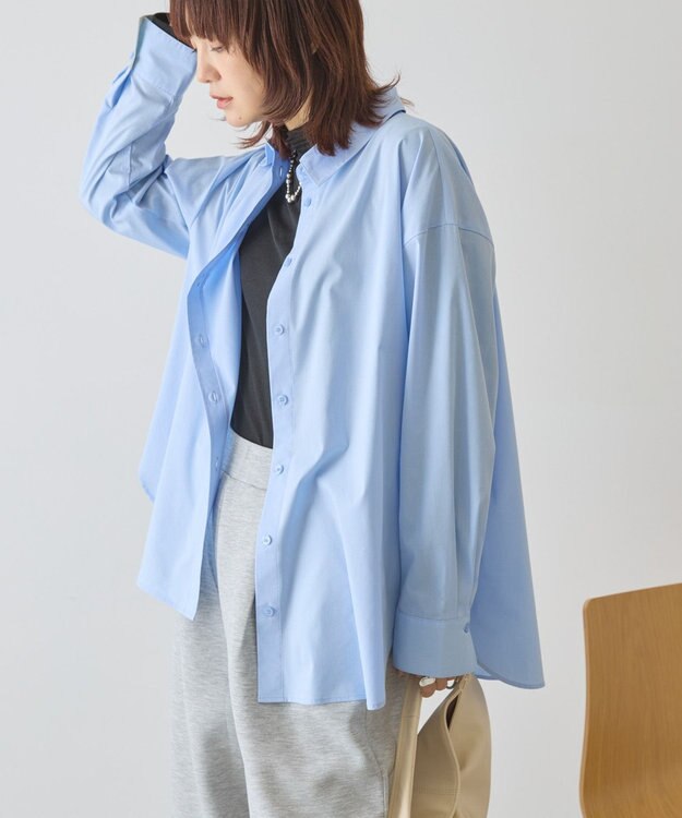 AMERICAN HOLIC 配色レギュラーカラーシャツ Sax