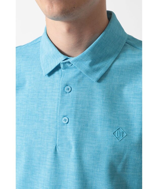 DAKS DAKS GOLF DDロゴ メッシュデニムプリント ポロシャツ ブルー