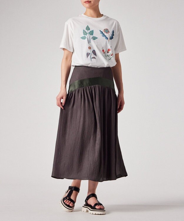 Paul Smith ウィメンズ アセテート ギャザースカート チョコレートブラウン