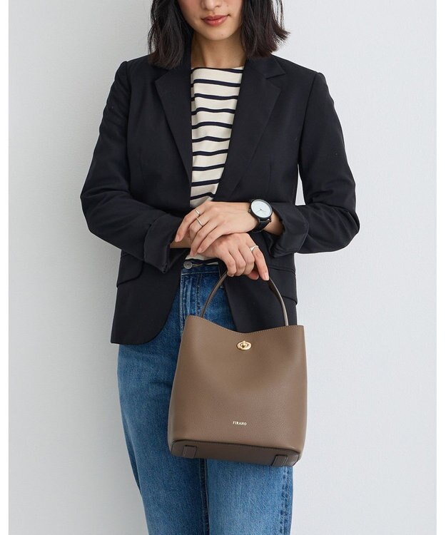 MioFIRANO ツイストロックボックスハンドバッグ 3WAY　FIRANO フィラノ GREIGE