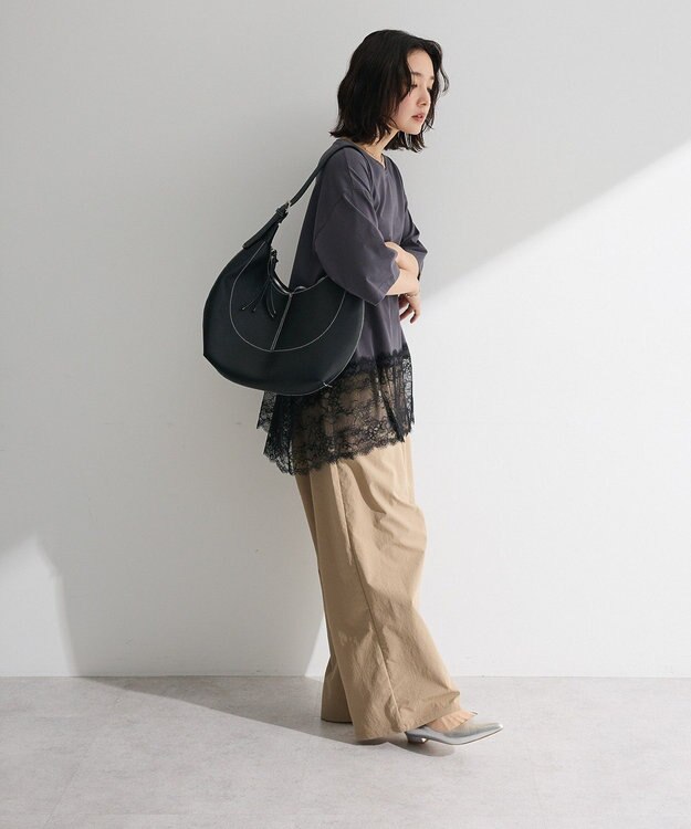 Green Parks 裾イレヘムレースプルオーバー Charcoal Gray