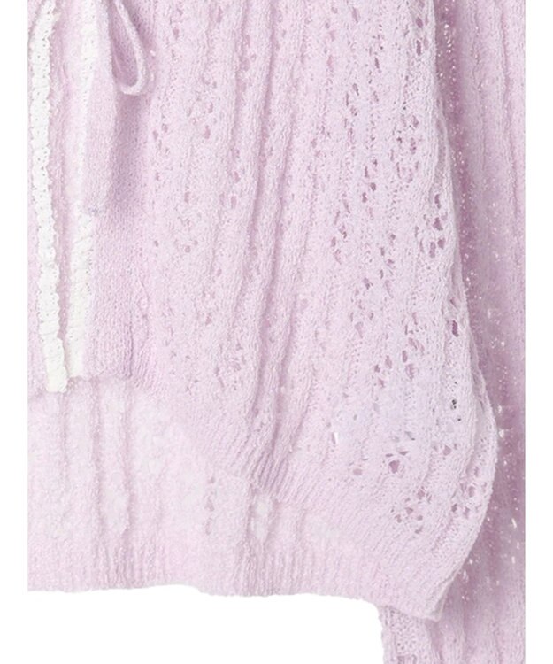 earth music&ecology テープヤーンリボンカーディガン Light Purple