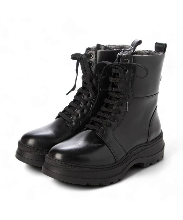 MODE ET JACOMO <carino>厚底レースアップブーツ ブラック