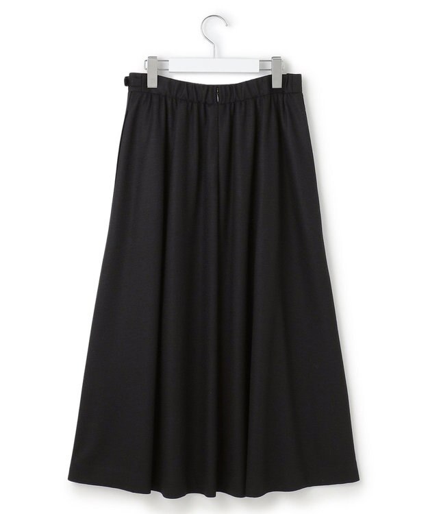 23区 【洗える】ウールミルドジャージー タック スカート ブラック系