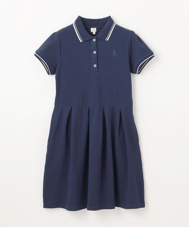 組曲 KIDS 【150-160㎝】ストレッチカノコ ワンピース ネイビー