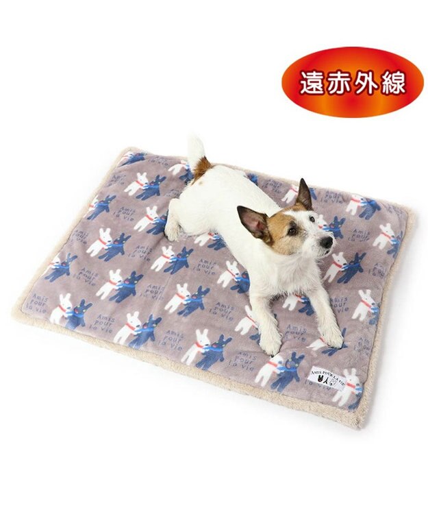 PET PARADISE リサとガスパール 遠赤外線 ボアマット 《 であい柄 》 (80×60cm) であい柄