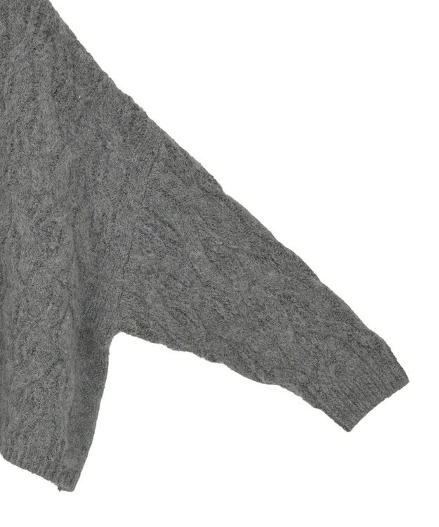 Green Parks ふわふわケーブルニットプルオーバー Gray Mixture